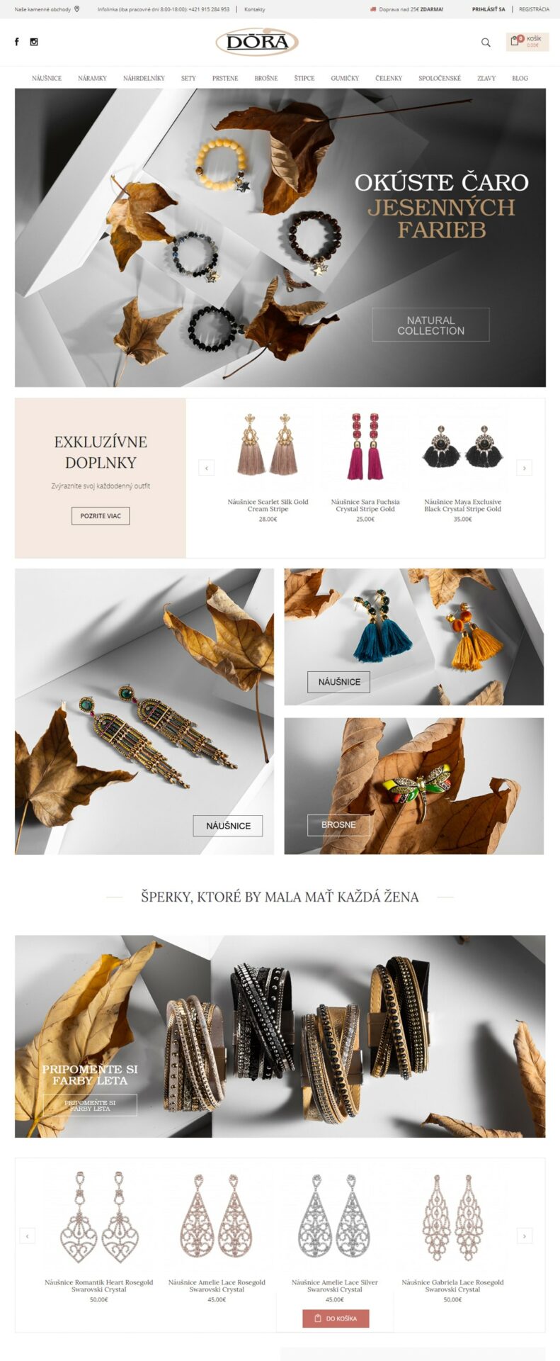 Dora Fashion Website Home Page | Autumn Jewelry Photography