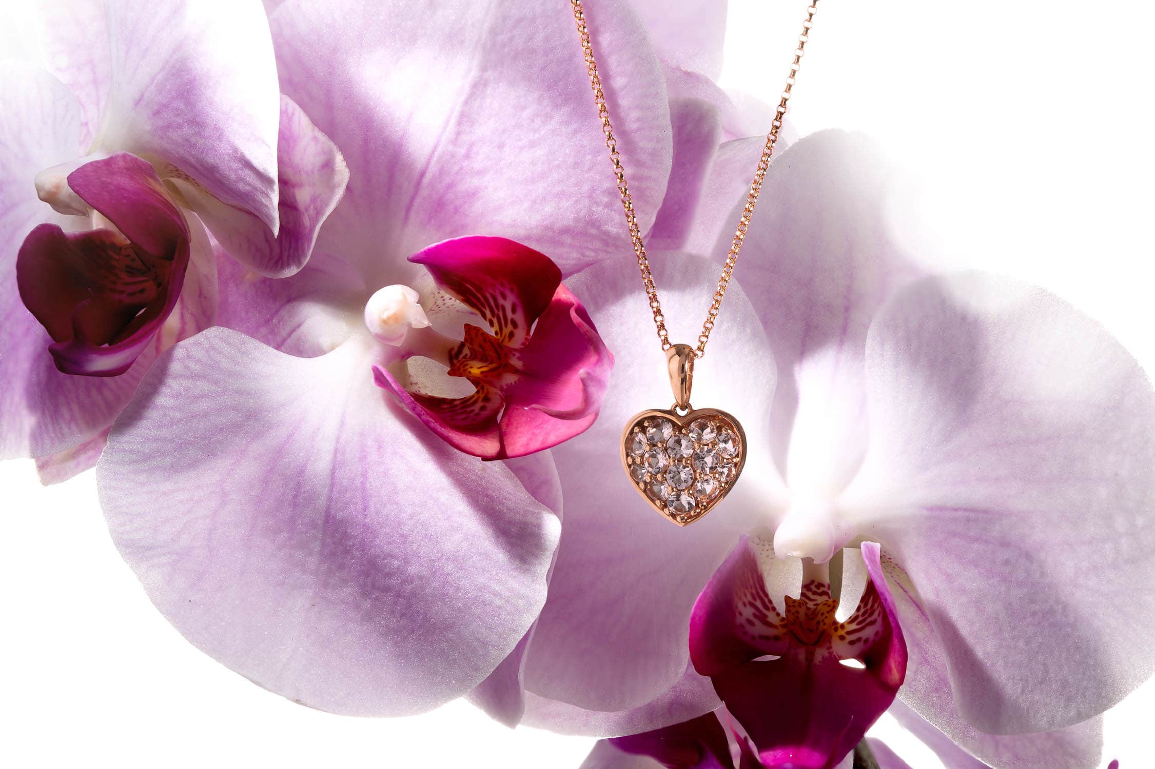 Jewelry Photography Lighting - Gold Pendant and The Orchid