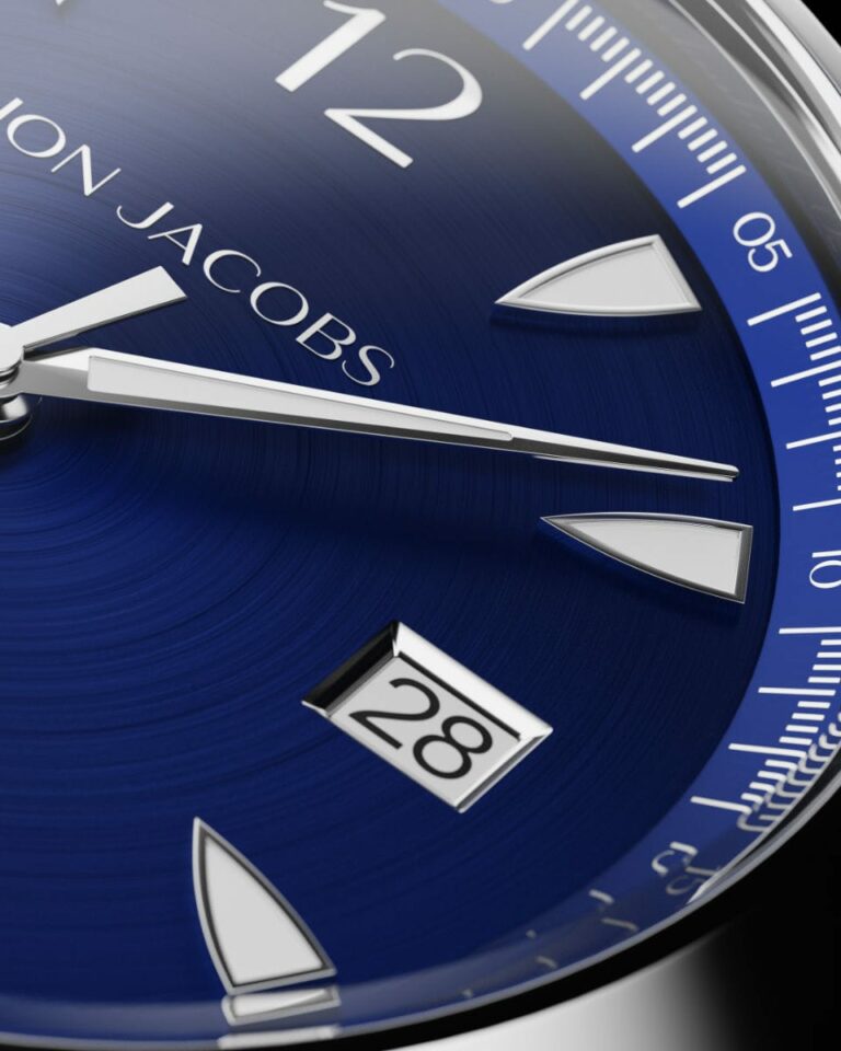 Blue luxury watch detail