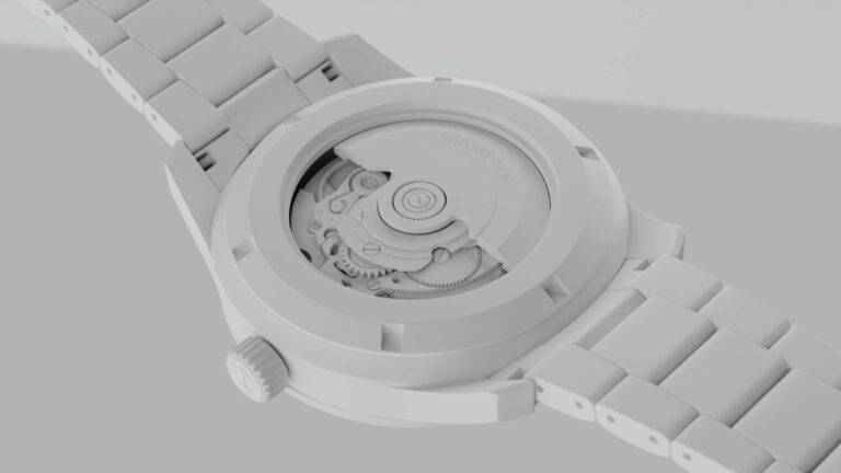 Luxury watch photography back clay model